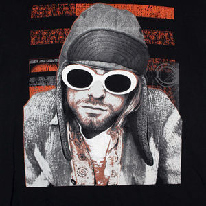 Kurt Cobain Signature Brand Nirvana Black T shirt